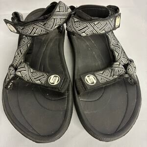 Seven S European Sandals Men’s US 9 EU 42 Hook and Eye Closure Black Adjustable